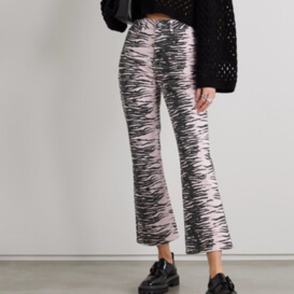 GANNI "BETZY" TIGER STRIPE PINK JEANS